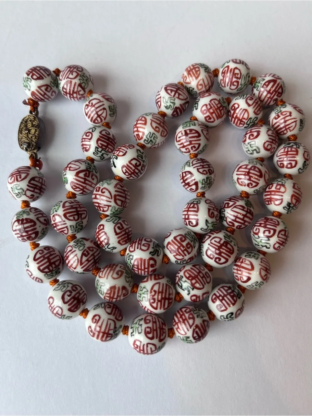 Vintage Chinese Export Red Beaded Necklace